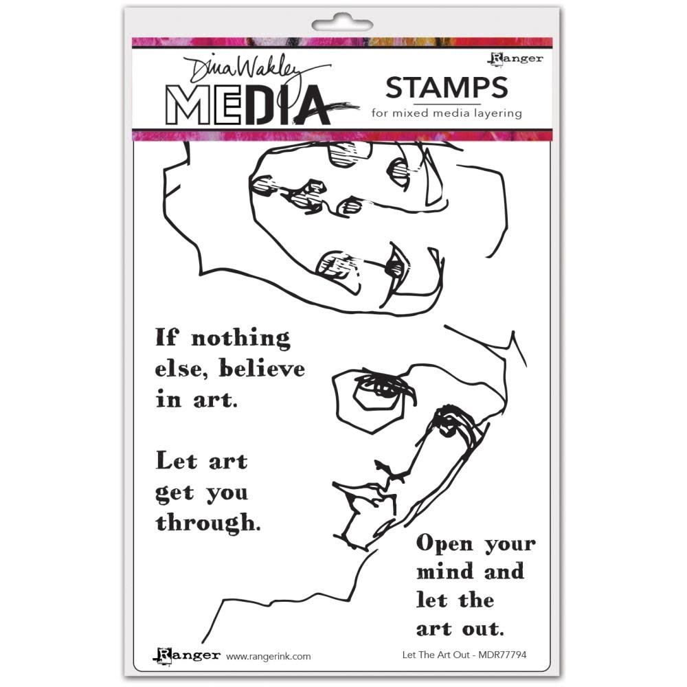 RANGER RANGER DINA WAKLEY MEDIA LET THE ART OUT 6x9 CLING STAMP SET