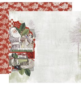 SIMPLE STORIES SIMPLE STORIES SIMPLE VINTAGE RUSTIC CHRISTMAS HERE COMES SANTA CLAUS 12x12 CARDSTOCK