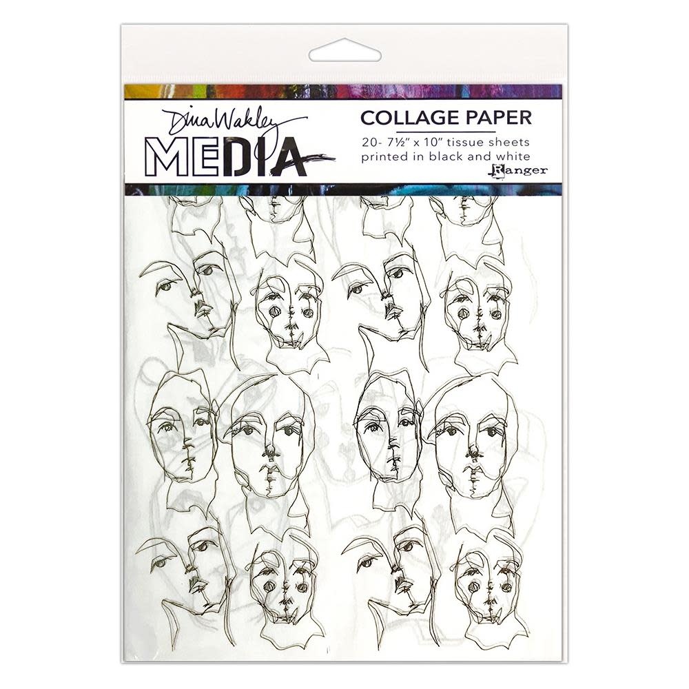 RANGER RANGER DINA WAKLEY MEDIA COLLAGE TISSUE PAPER CHURCH DOODLES 20PK 7.5X10