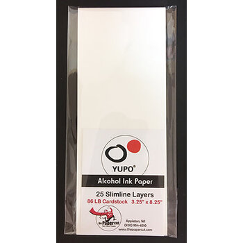 PAPER CUT THE PAPER CUT YUPO 3.25x8.25 WHITE 80 lb SLIMLINE LAYERS ALCOHOL INK PAPER 25/PK