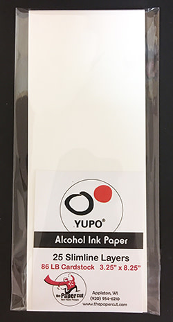 PAPER CUT THE PAPER CUT YUPO 3.25x8.25 WHITE 80 lb SLIMLINE LAYERS ALCOHOL INK PAPER 25/PK