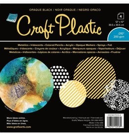 GRAFIX GRAFIX CRAFT PLASTIC OPAQUE BLACK 12x12 PLASTIC SINGLE SHEETS