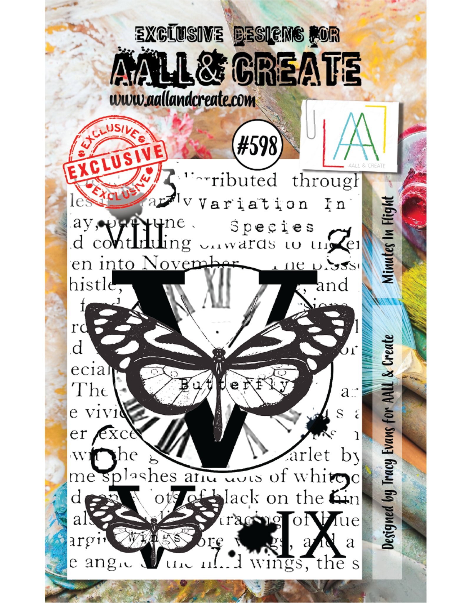 AALL & CREATE AALL & CREATE TRACY EVANS #598 MINUTES IN FLIGHT A7 ACRYLIC STAMP SET