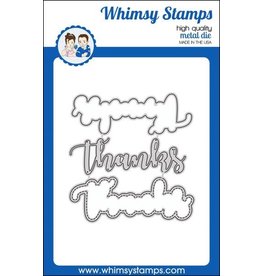WHIMSY STAMPS WHIMSY STAMPS THANKS WORD WITH SHADOW DIE SET