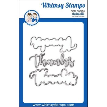 WHIMSY STAMPS THANKS WORD WITH SHADOW DIE SET