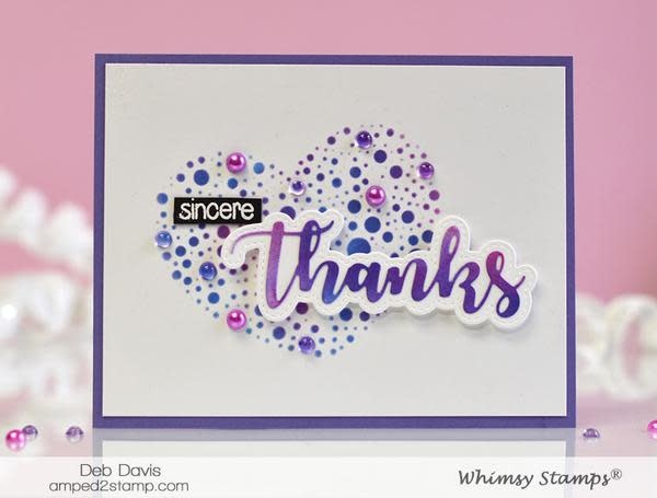 WHIMSY STAMPS THANKS WORD WITH SHADOW DIE SET