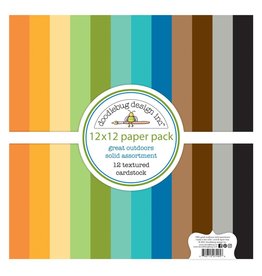 DOODLEBUG DESIGN DOODLEBUG DESIGN GREAT OUTDOORS 12x12 PAPER PACK SOLID ASSORTMENT