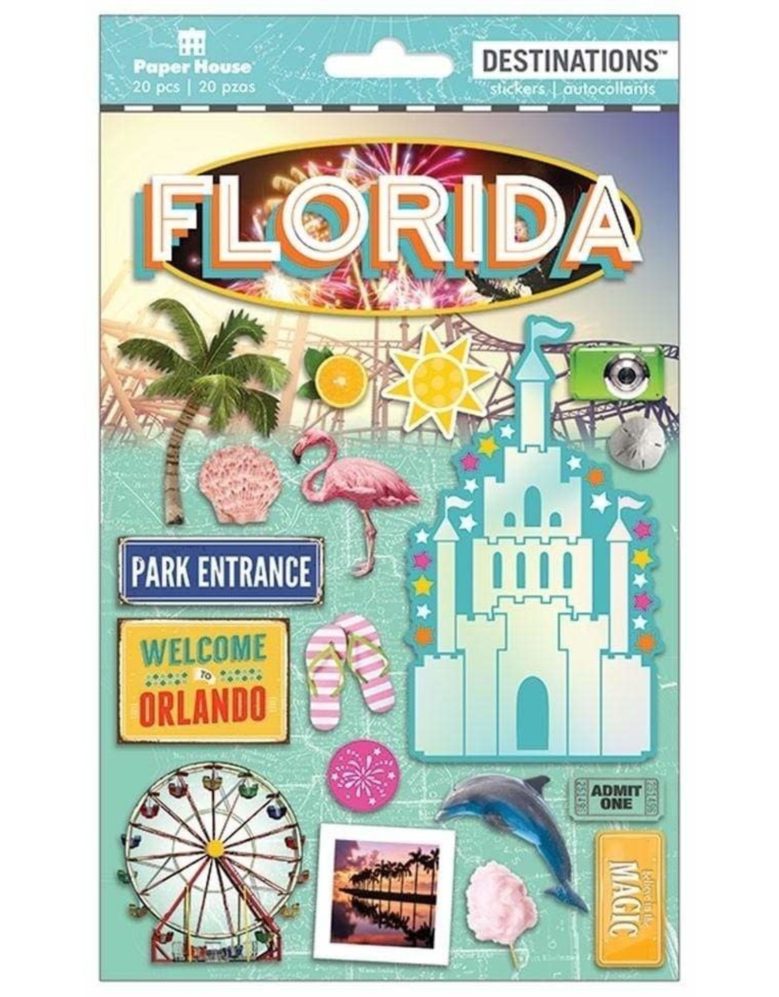 PAPER HOUSE PRODUCTIONS PAPER HOUSE DESTINATIONS FLORIDA MAGIC 3D STICKERS
