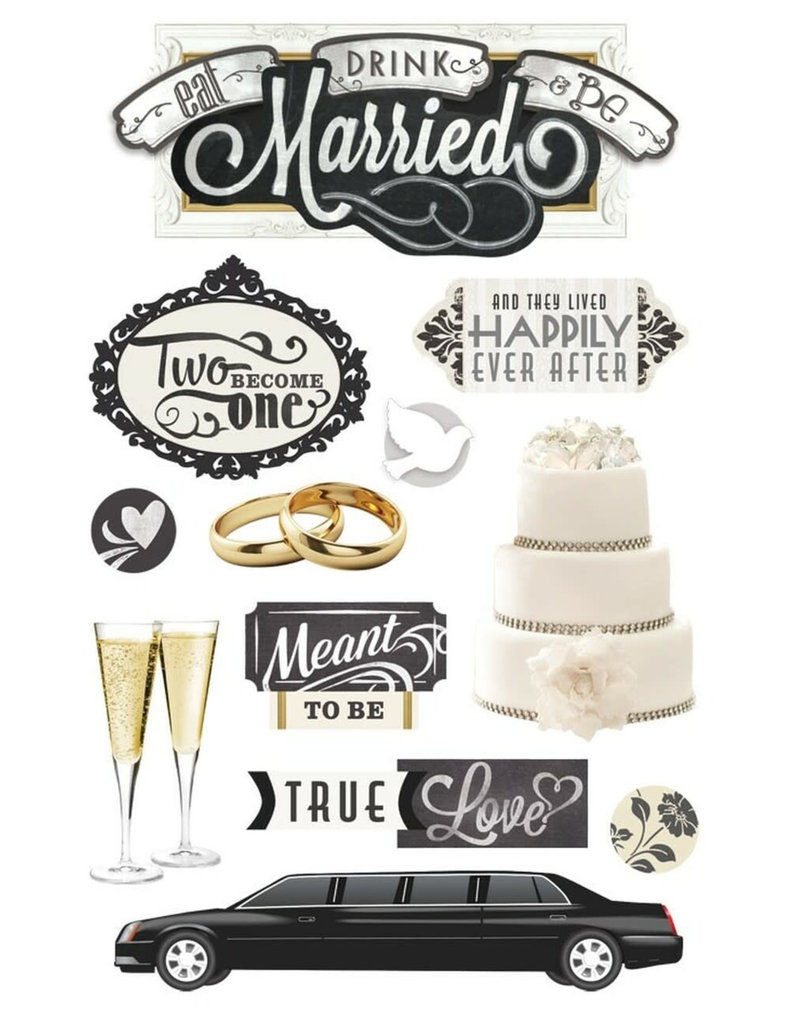PAPER HOUSE PRODUCTIONS PAPER HOUSE EAT, DRINK, BE MARRIED 3D STICKERS