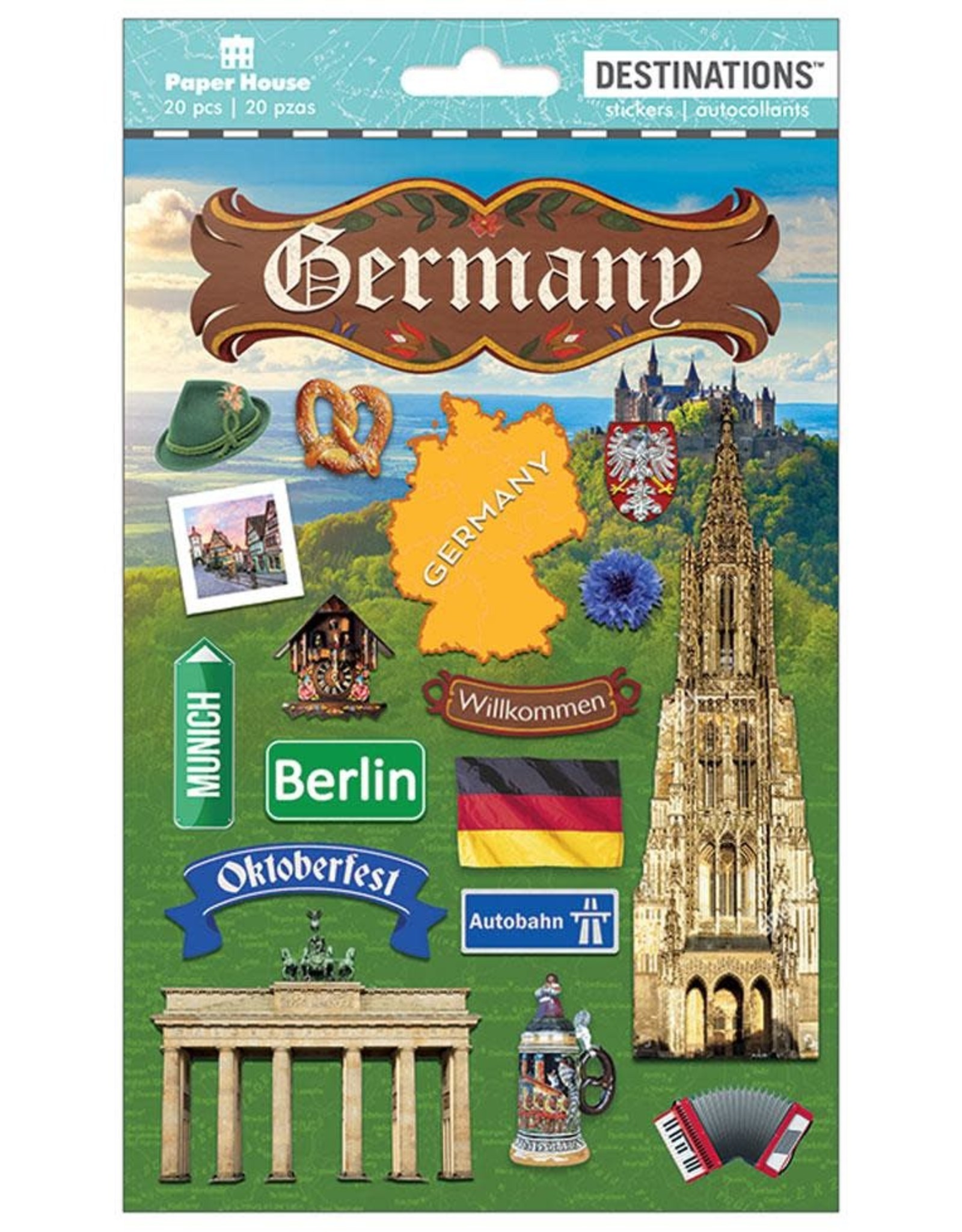PAPER HOUSE PRODUCTIONS PAPER HOUSE DESTINATIONS GERMANY 3D STICKERS