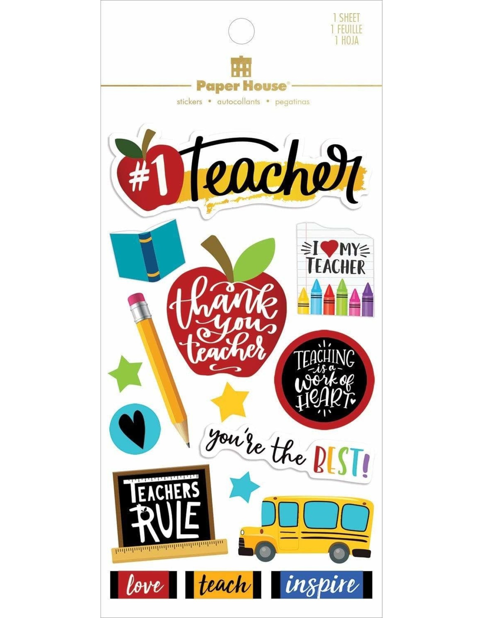 PAPER HOUSE PRODUCTIONS PAPER HOUSE TEACHER #1 3D STICKERS