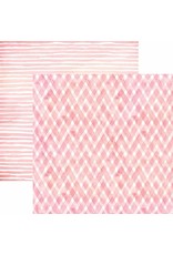 PAPER HOUSE PRODUCTIONS PAPER HOUSE PINK WATERCOLOR PLAID/STRIPES 12X12 CARDSTOCK