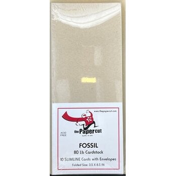 PAPER CUT THE PAPER CUT SLIMLINE CARDS WITH ENVELOPES FOSSIL 10 PACK