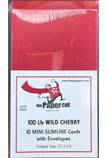 PAPER CUT THE PAPER CUT MINI SLIMLINE CARDS WITH ENVELOPES WILD CHERRY 10 PACK