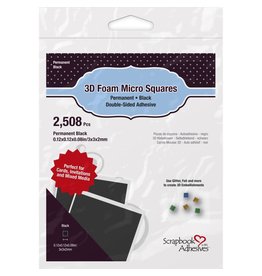 3L SCRAPBOOK ADHESIVES BLACK 3D FOAM MICRO SQUARES 2508/PK