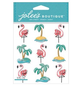 JOLEE’S JOLEES 3D FLAMINGOS & PALM TREE REPEAT STICKERS