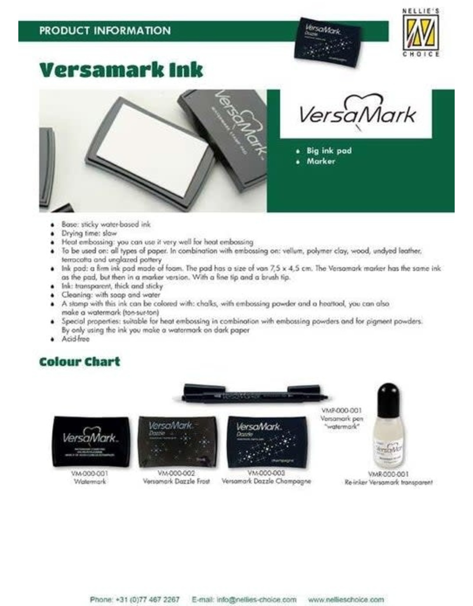 TSUKINEKO IMAGINE CRAFTS VERSAMARK WATERMARK RE-INKER 0.5OZ