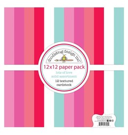 DOODLEBUG DESIGN DOODLEBUG LOTS OF LOVE 12x12 SOLID ASSORTMENT PAPER PACK