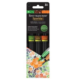 CRAFTERS COMPANION CRAFTERS COMPANION SPECTRUM NOIR EARTHY NATURAL SPARKLE GLITTER BRUSH PENS 3/PK