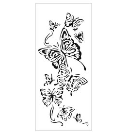 CRAFTERS WORKSHOP THE CRAFTERS WORKSHOP SLIMLINE FLYING BUTTERFLIES 4x9 STENCIL