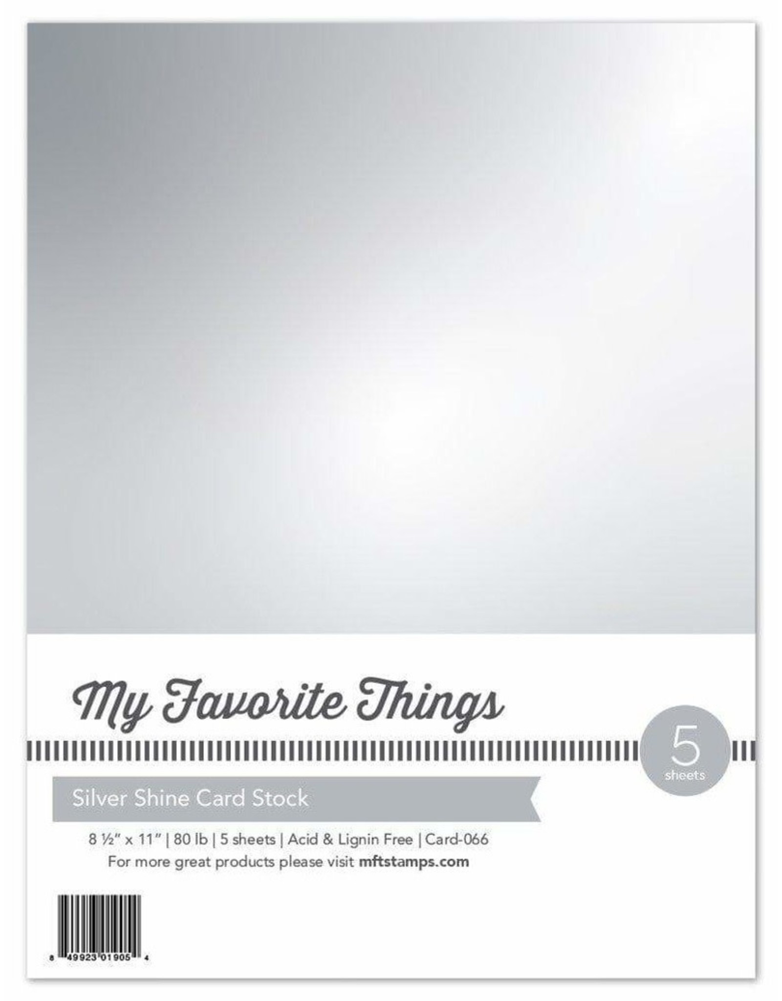 MY FAVORITE THINGS MY FAVORITE THINGS SILVER SHINE  8.5x11 CARD STOCK 5 SHEETS