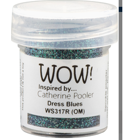 WOW! WOW CATHERINE POOLER DRESS BLUES EMBOSSING GLITTER