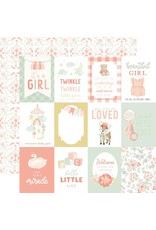 ECHO PARK PAPER ECHO PARK IT'S A GIRL 3x4 JOURNALING CARDS 12X12 CARDSTOCK