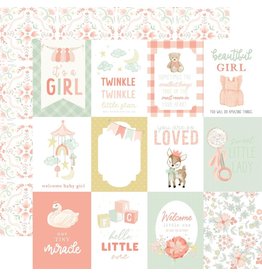 ECHO PARK PAPER ECHO PARK IT'S A GIRL 3x4 JOURNALING CARDS 12X12 CARDSTOCK