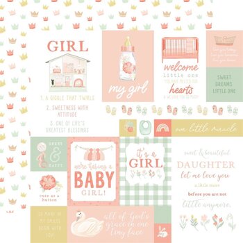 ECHO PARK PAPER ECHO PARK IT'S A GIRL MULTI JOURNALING CARDS 12X12 CARDSTOCK