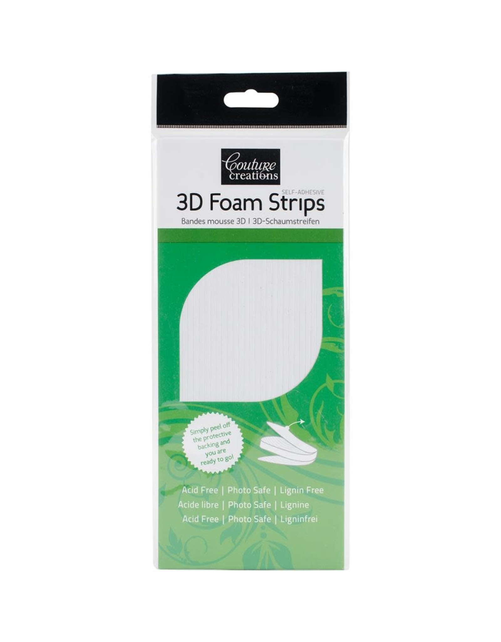 COUTURE CREATIONS COUTURE CREATIONS SELF ADHESIVE WHITE 3D FOAM STRIPS