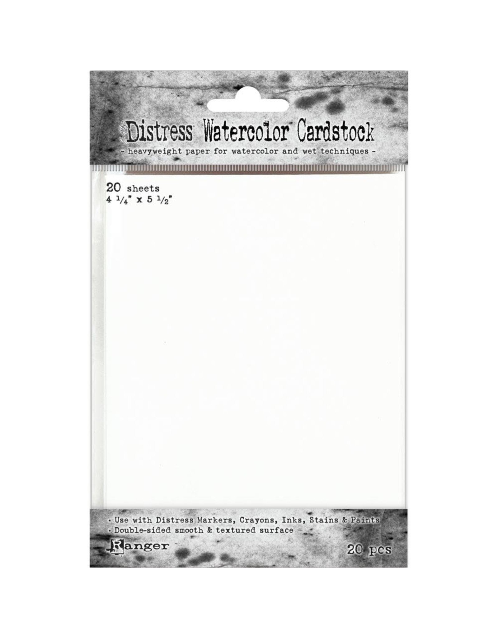 RANGER TIM HOLTZ DISTRESS WATERCOLOR CARDSTOCK 4.25X5.5 20PK