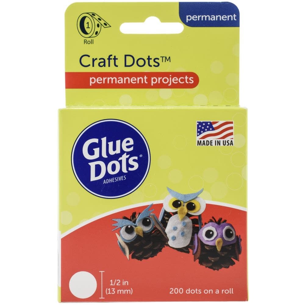 GLUE DOTS GLUE DOTS CRAFTS 1/2" CLEAR PERMANENT 200PK