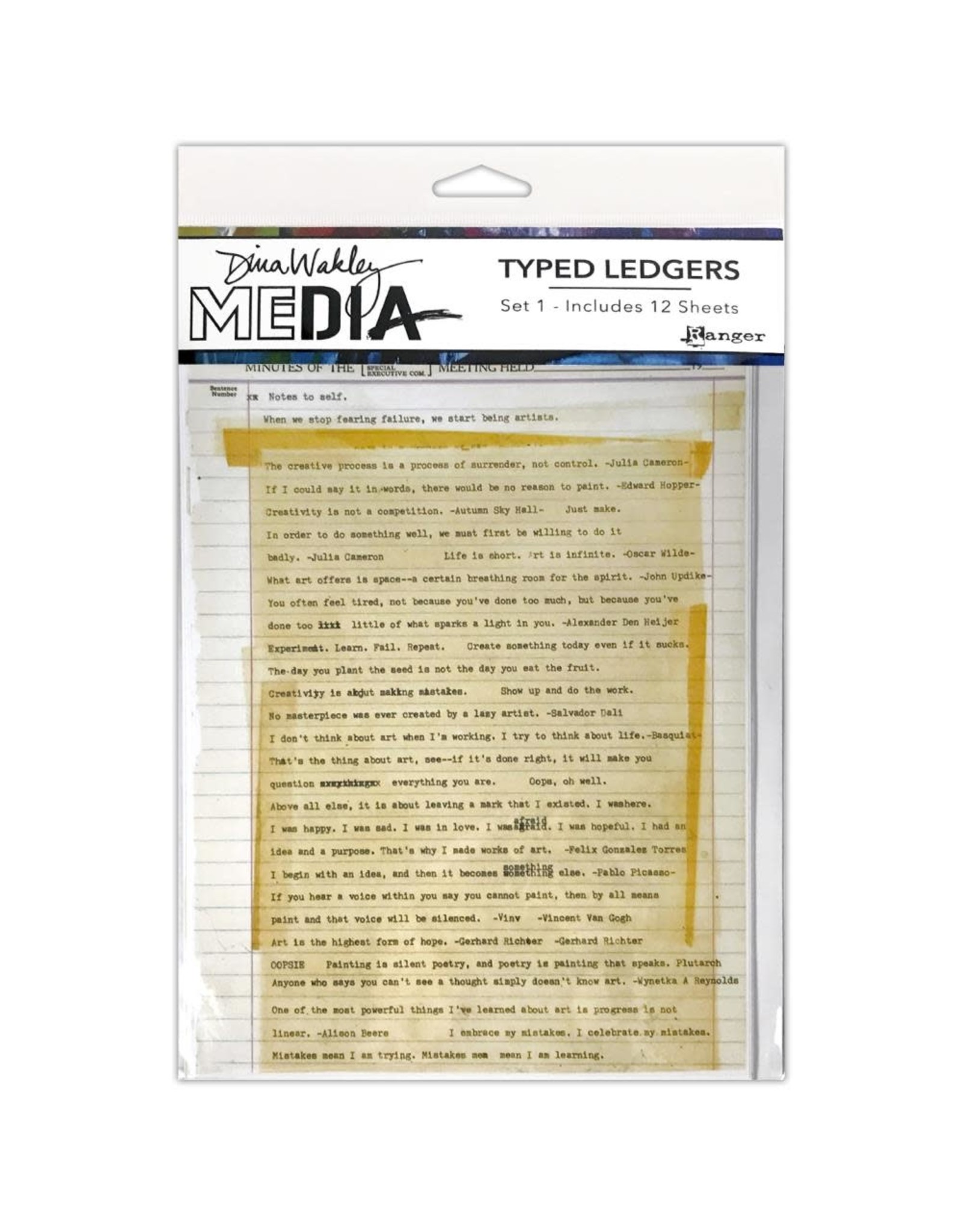 RANGER RANGER DINA WAKLEY MEDIA TYPED LEDGERS SET 1 12 SHEETS