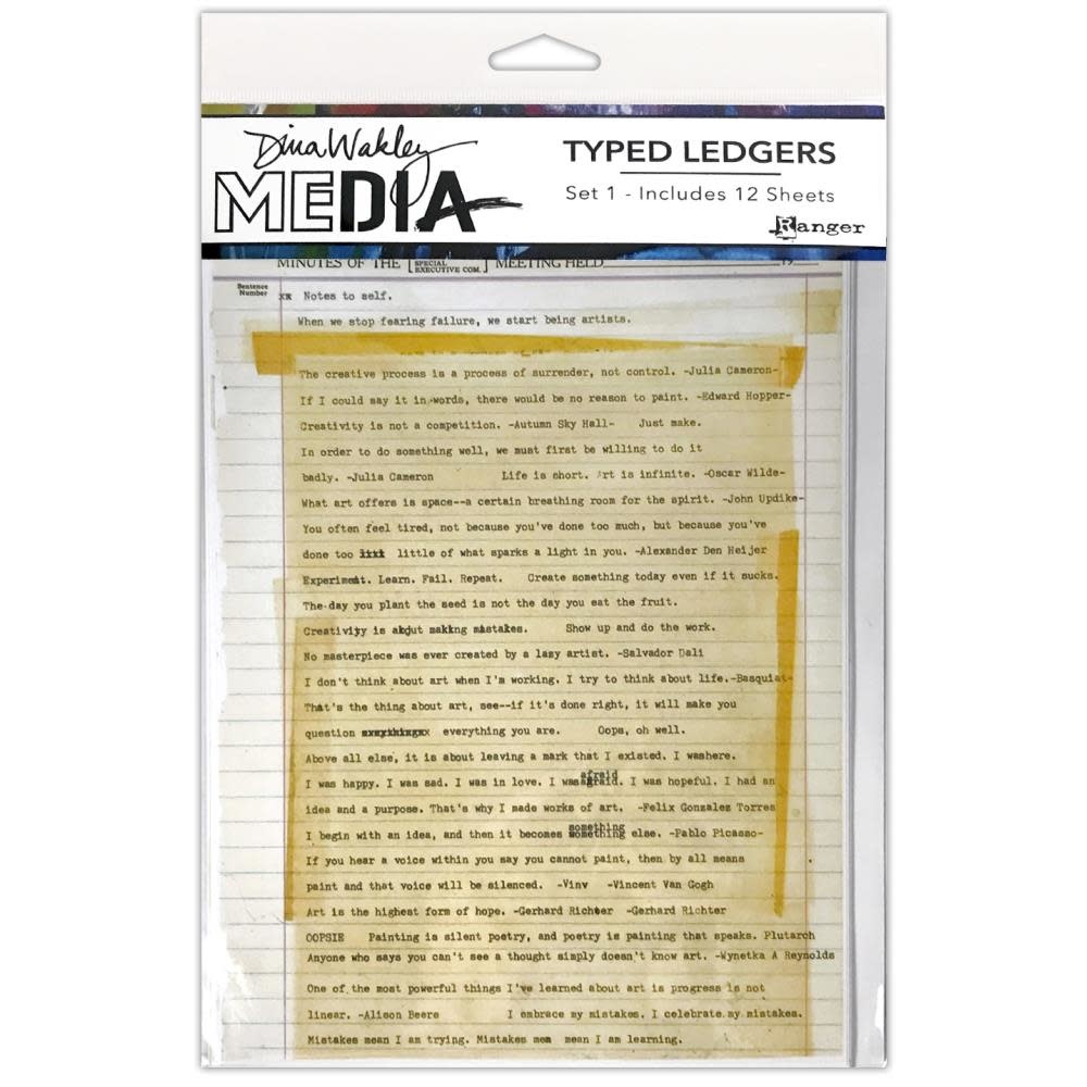 RANGER RANGER DINA WAKLEY MEDIA TYPED LEDGERS SET 1 12 SHEETS