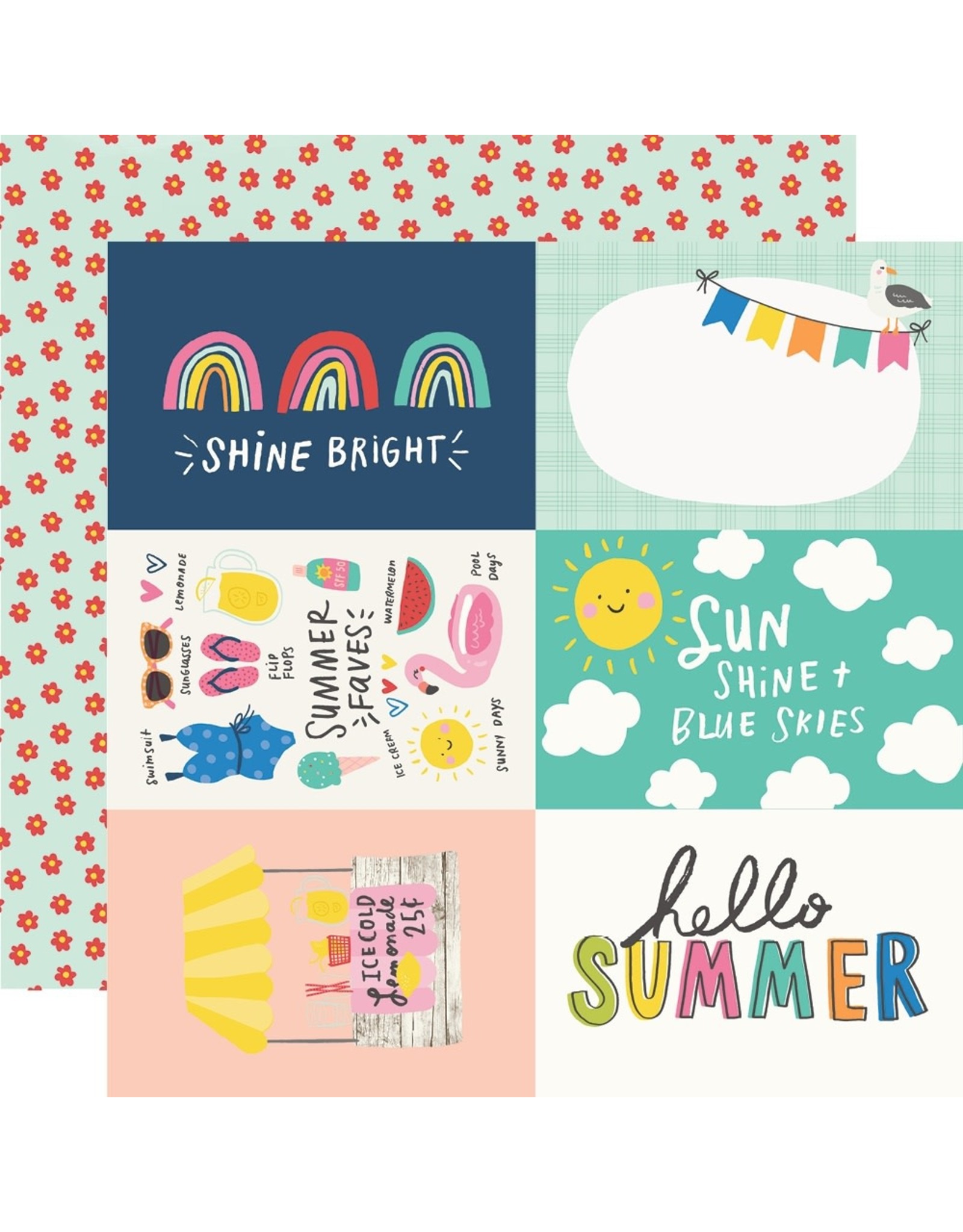 SIMPLE STORIES SIMPLE STORIES SUNKISSED 4x6 ELEMENTS 12x12 CARDSTOCK