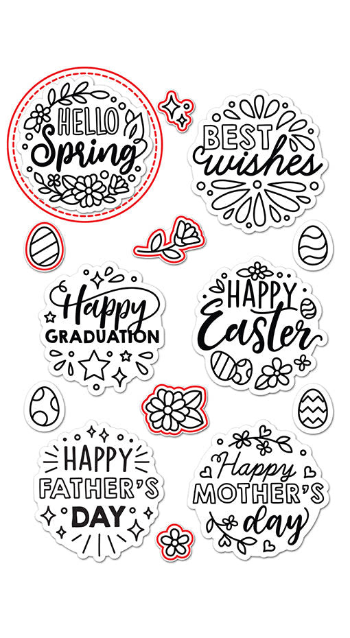 LAWN FAWN LAWN FAWN MAGIC SPRING MESSAGES DIE SET