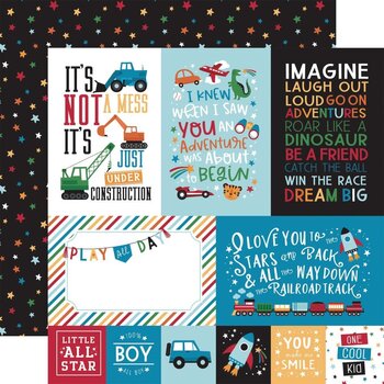 ECHO PARK PAPER ECHO PARK PLAY ALL DAY BOY 4x6 JOURNALING CARDS 12x12 CARDSTOCK