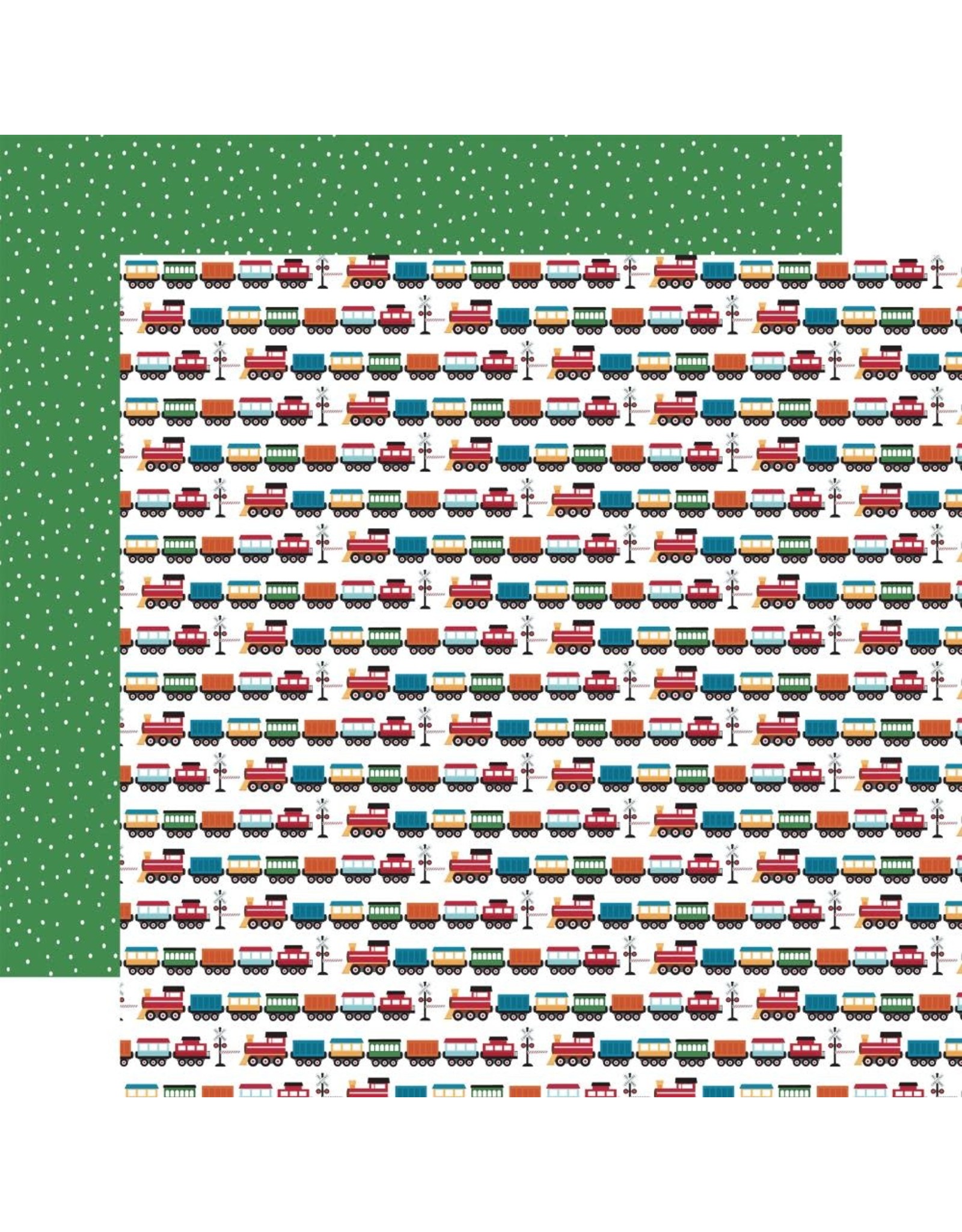ECHO PARK PAPER ECHO PARK PLAY ALL DAY BOY ALL ABOARD 12x12 CARDSTOCK