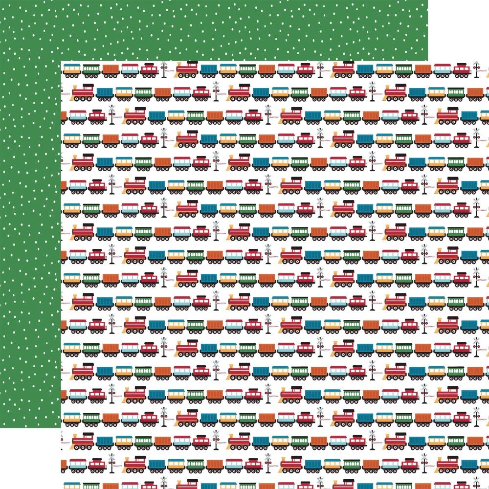 ECHO PARK PAPER ECHO PARK PLAY ALL DAY BOY ALL ABOARD 12x12 CARDSTOCK