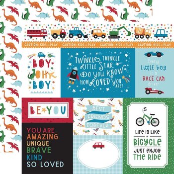 ECHO PARK PAPER ECHO PARK PLAY ALL DAY BOY MULTI JOURNALING CARDS 12x12 CARDSTOCK