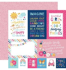 ECHO PARK PAPER ECHO PARK PLAY ALL DAY GIRL 4x6 JOURNALING CARDS 12x12 CARDSTOCK
