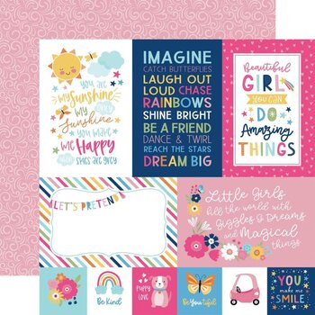 ECHO PARK PAPER ECHO PARK PLAY ALL DAY GIRL 4x6 JOURNALING CARDS 12x12 CARDSTOCK