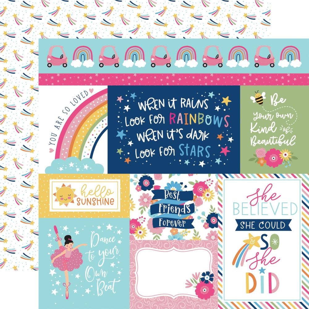 ECHO PARK PAPER ECHO PARK PLAY ALL DAY GIRL MULTI JOURNALING CARDS 12x12 CARDSTOCK