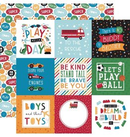 ECHO PARK PAPER ECHO PARK PLAY ALL DAY BOY 4x4 JOURNALING CARDS 12x12 CARDSTOCK