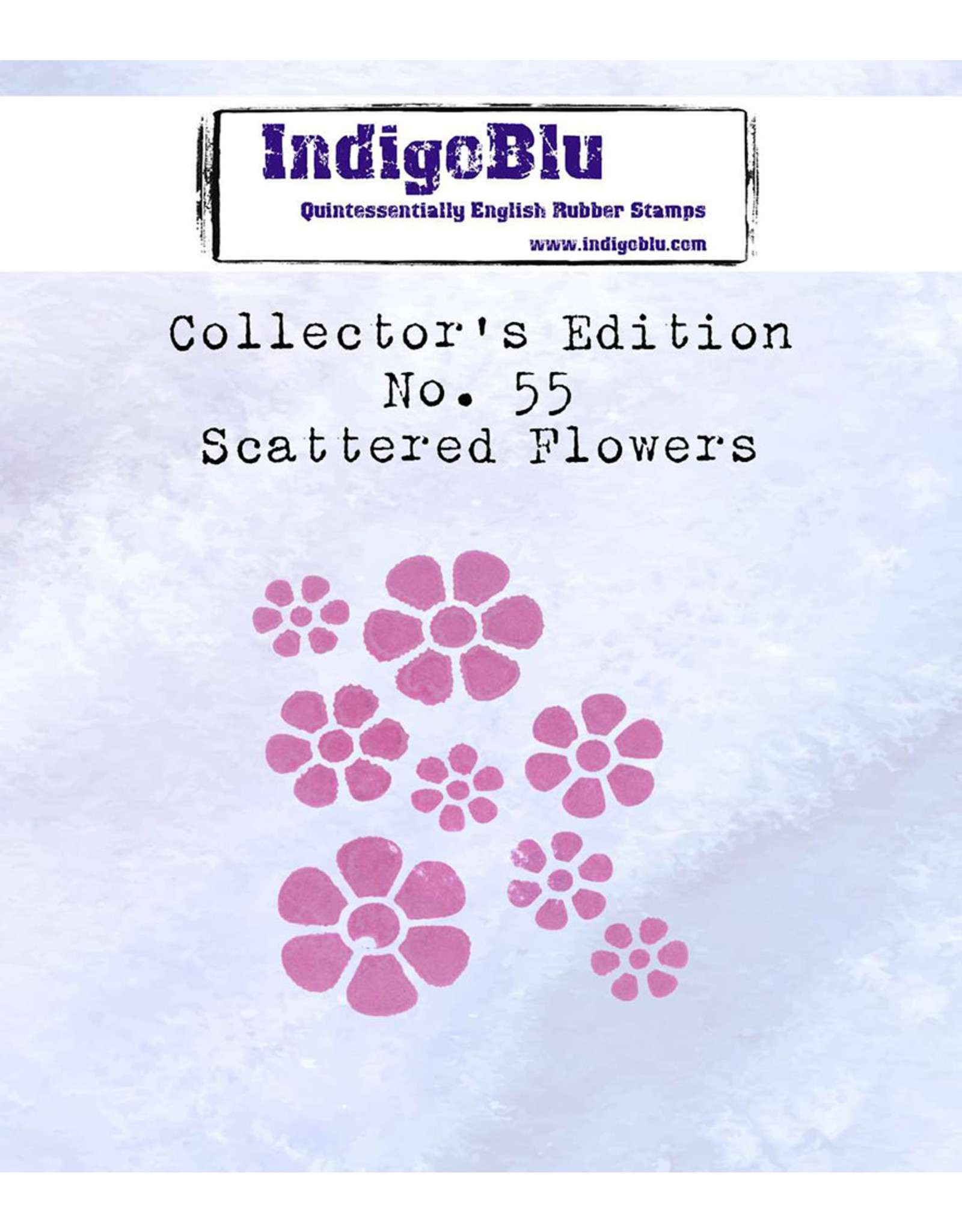 INDIGO BLU INDIGOBLU COLLECTOR'S EDITION NO. 55 SCATTERED FLOWERS A7 CLING STAMP