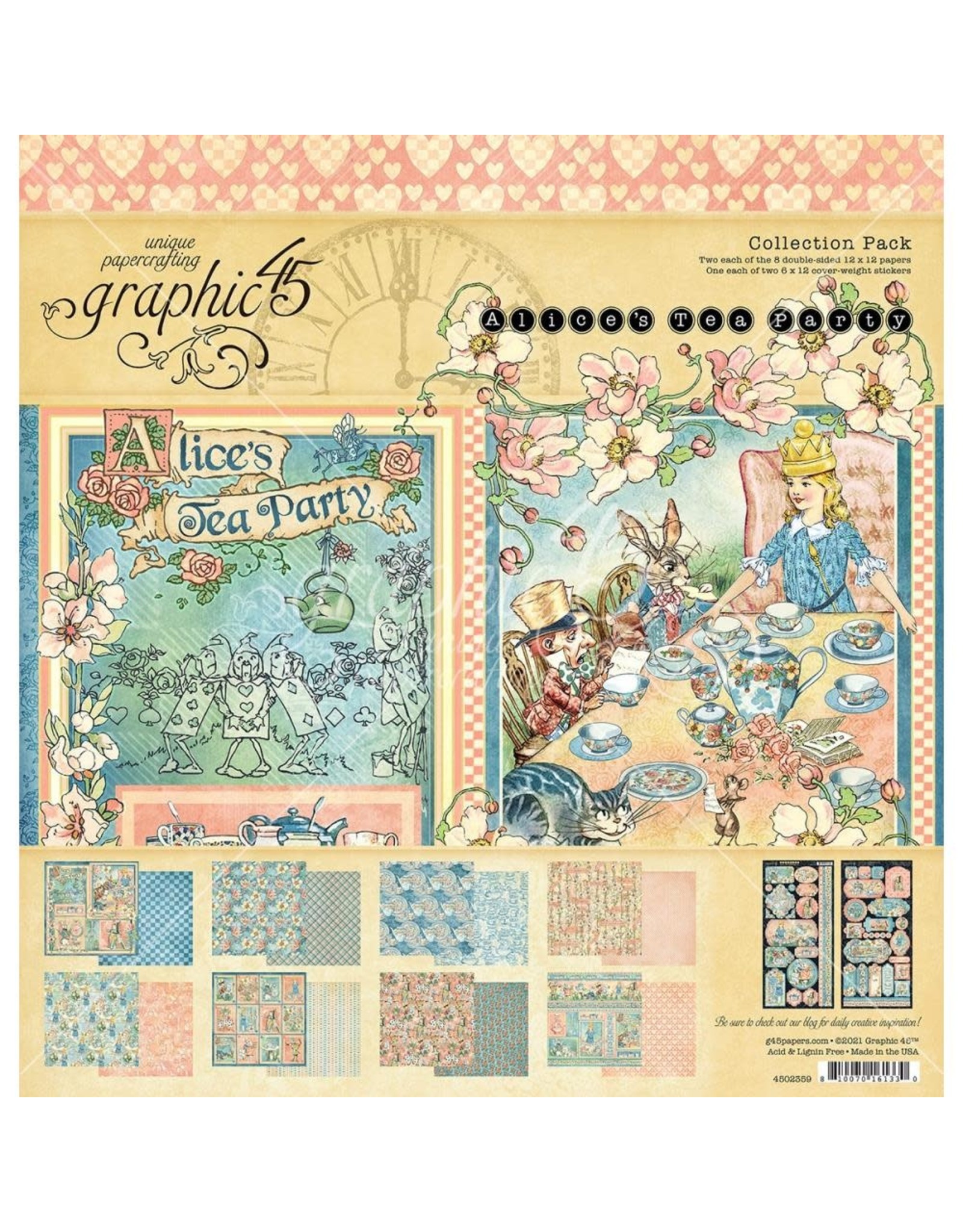 GRAPHIC 45 GRAPHIC 45 ALICE'S TEA PARTY 12X12 COLLECTION PACK