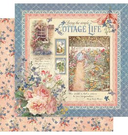 GRAPHIC 45 GRAPHIC 45 COTTAGE LIFE COLLECTION COTTAGE LIFE 12x12 CARDSTOCK