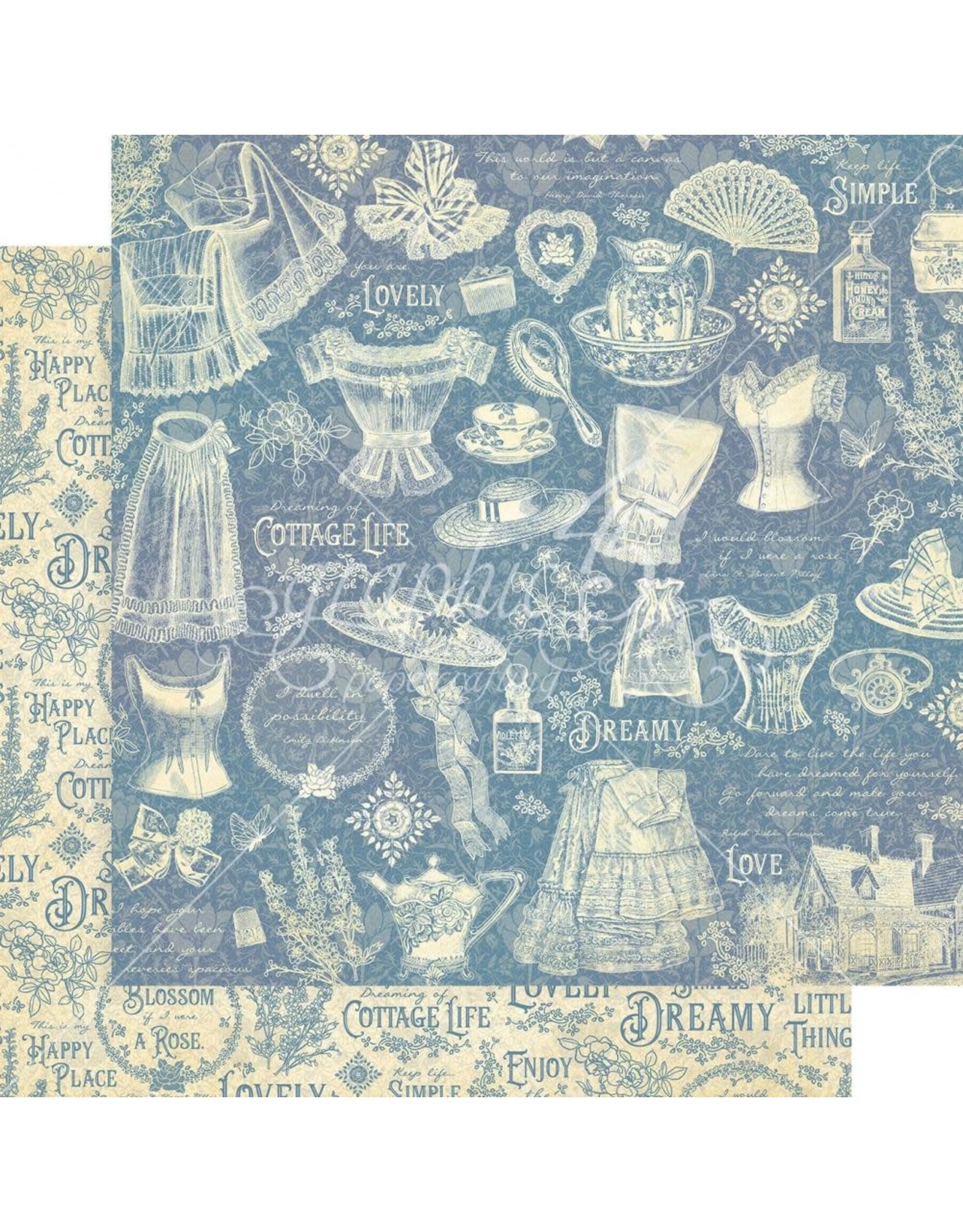 GRAPHIC 45 GRAPHIC 45 COTTAGE LIFE COLLECTION DARE TO DREAM 12x12 CARDSTOCK