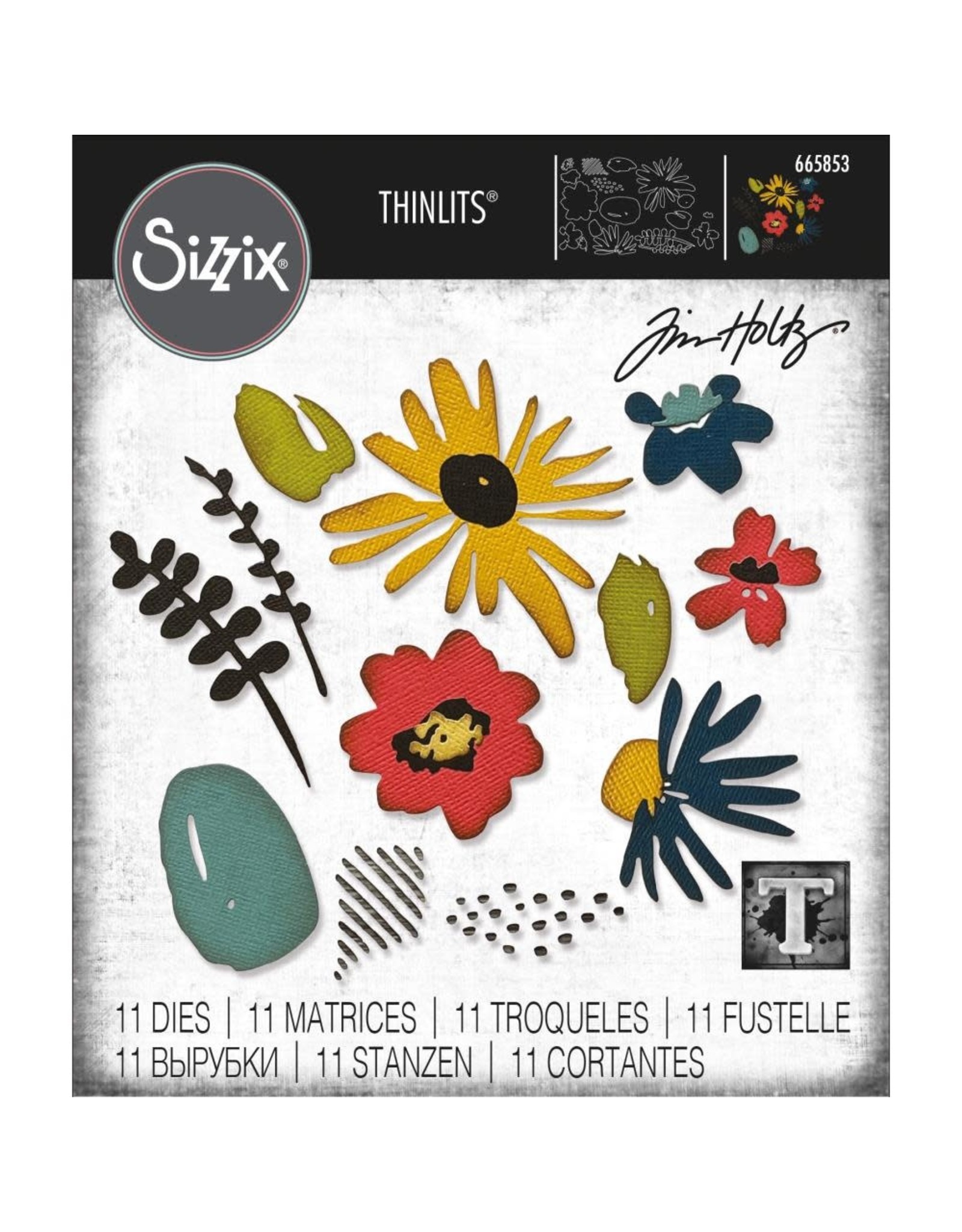 SIZZIX SIZZIX TIM HOLTZ MODERN FLORISTRY THINLITS DIE SET