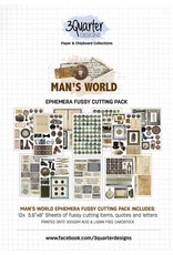 3QUARTER DESIGNS 3QUARTER DESIGNS MAN'S WORLD EPHEMERA FUSSY CUTTING PACK 12 SHEETS